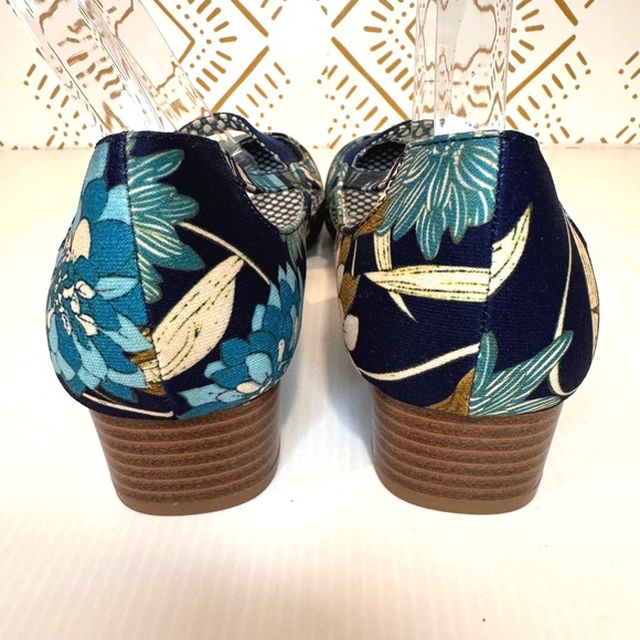 Ruby Shoo Iris Floral Mary Jane Block Heels Size 10 Retro Cottage Garden Summer - Picture 4 of 11